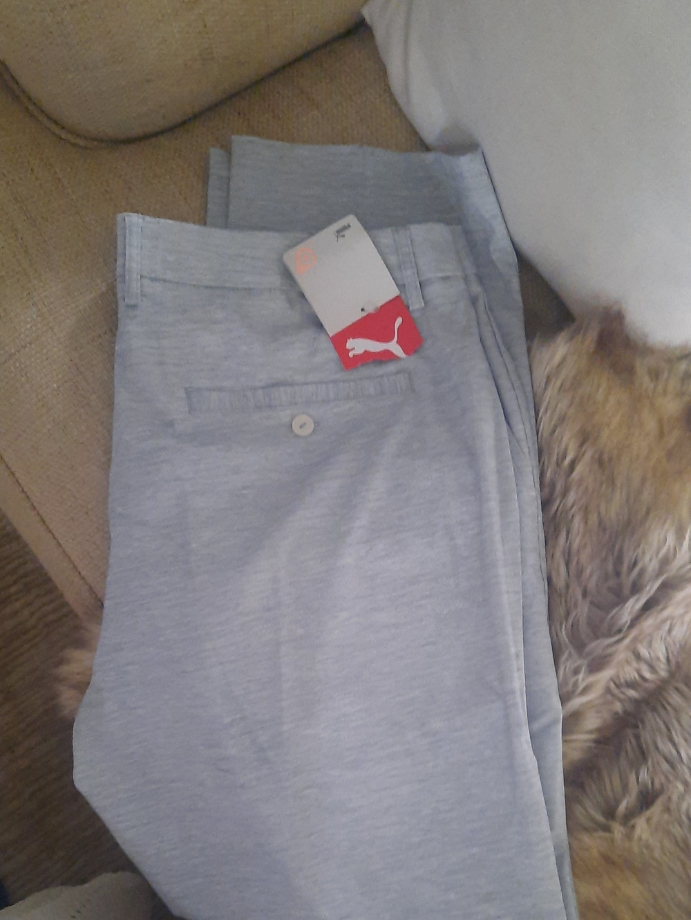 Puma GOLF Men's Light Gray Sweatpants with Back Pocket